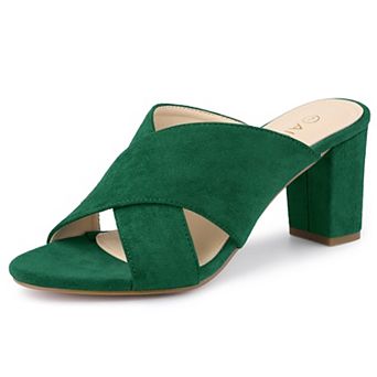 Women's Crisscross Strap Block Heel Leopard Slide Sandals