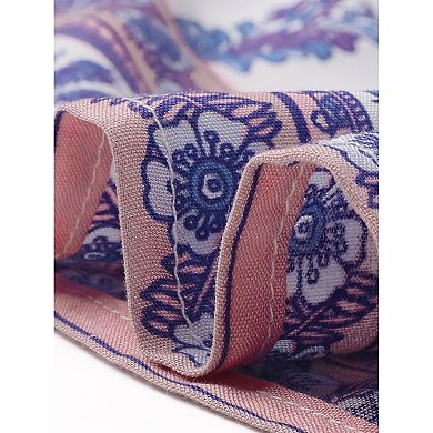 Long Skirt for Women's Elastic High Waist Ruffle Floral Print Boho A Line Pockets Summer Maxi Skirts