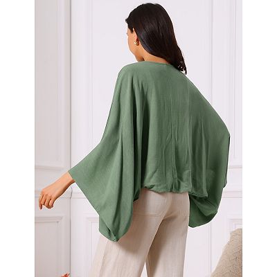 Women's Summer Linen Cardigan 3/4 Sleeve Open Front Loose Cover