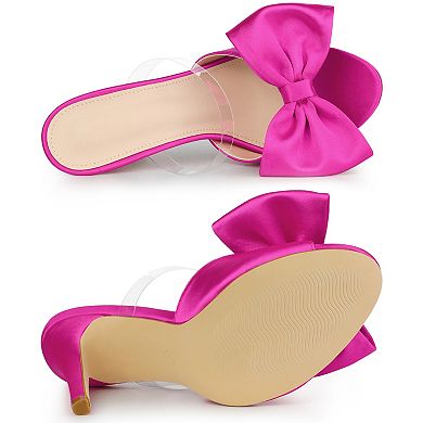 Women's Bow Sandal Stiletto Heels Mules Heel Sandals