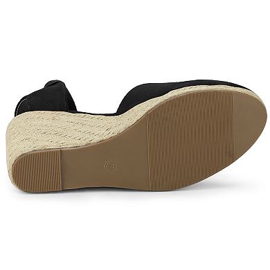Women's Closed Toe Espadrilles Wedges Tie Up Wedge Sandals