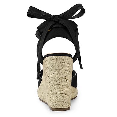 Women's Closed Toe Espadrilles Wedges Tie Up Wedge Sandals