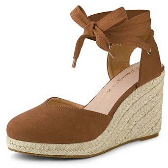 Women's Closed Toe Espadrilles Wedges Tie Up Wedge Sandals