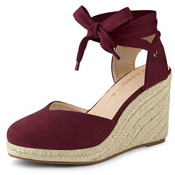 Women's Closed Toe Espadrilles Wedges Tie Up Wedge Sandals