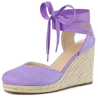 Women's Closed Toe Espadrilles Wedges Tie Up Wedge Sandals