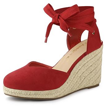 Women's Closed Toe Espadrilles Wedges Tie Up Wedge Sandals