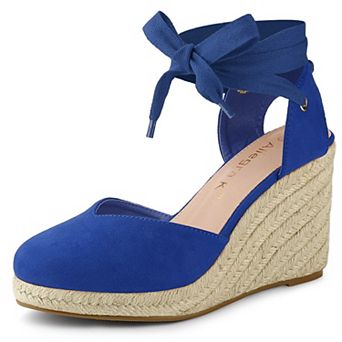 Women's Closed Toe Espadrilles Wedges Tie Up Wedge Sandals