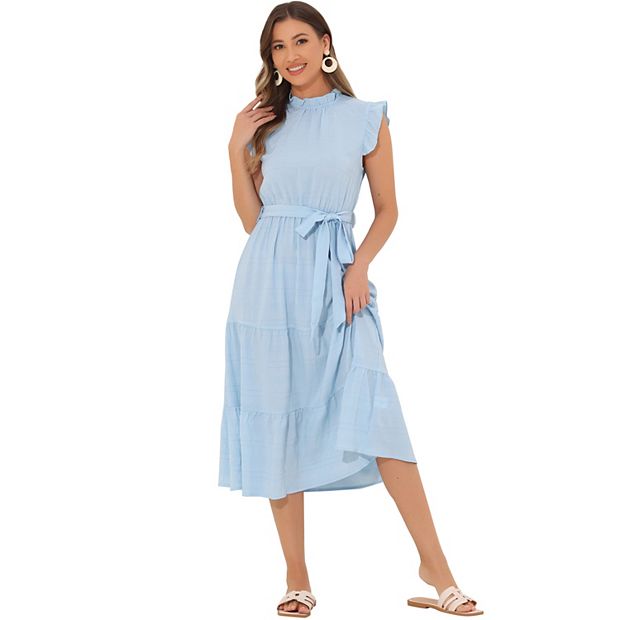 white stripe midi dress O'Neill Women's Linden Stripe Sweetheart Neck Dress - Tofu