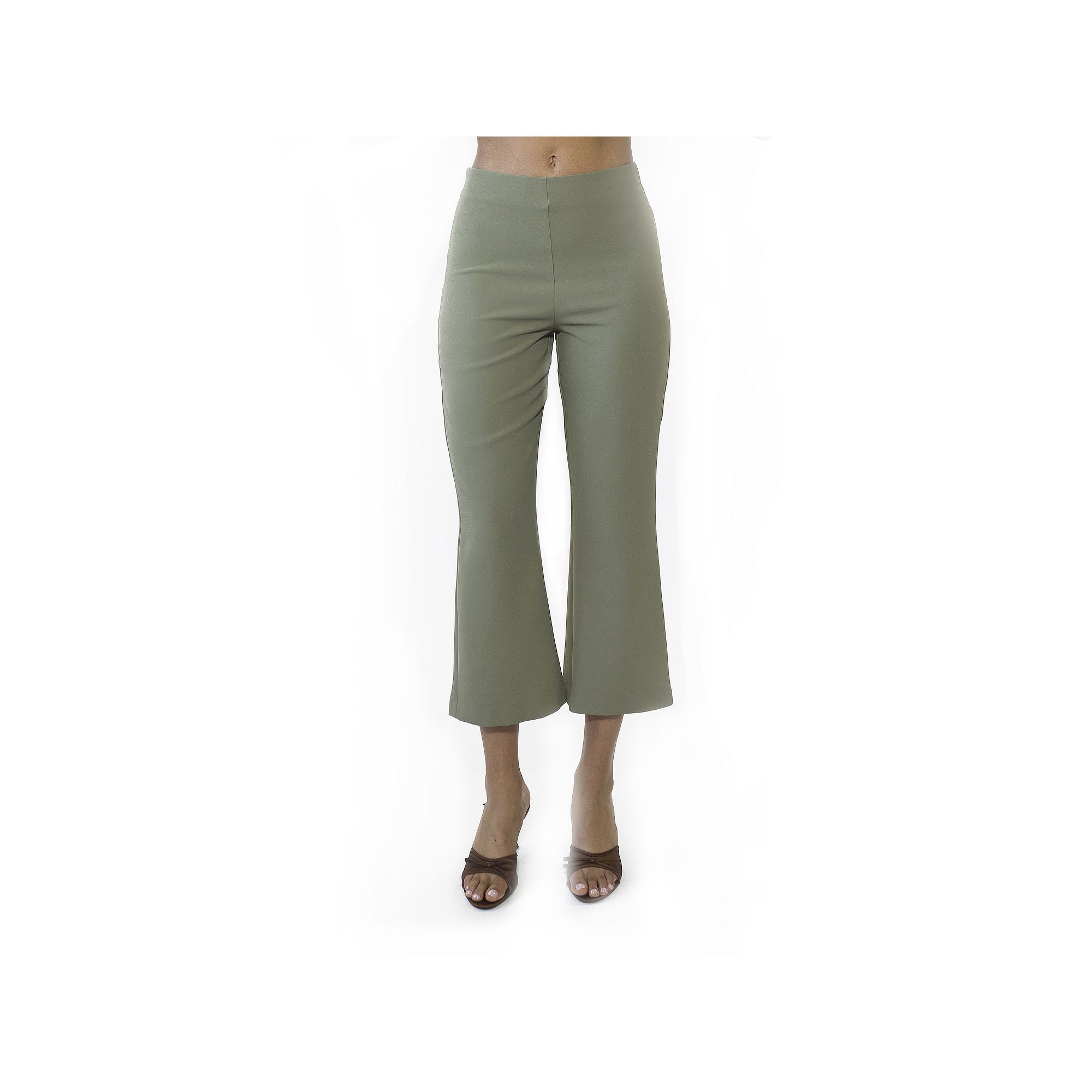 Womens ALEXIA ADMOR Quinn Flared Cropped Capri Pants, Size: 2, Green