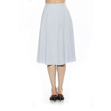 Women's ALEXIA ADMOR Maya Front Button Down Full Midi Skirt