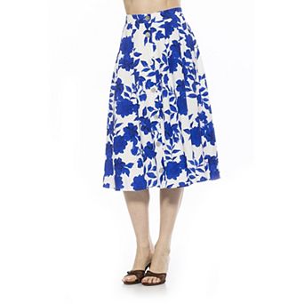 Women's ALEXIA ADMOR Maya Front Button Down Full Midi Skirt