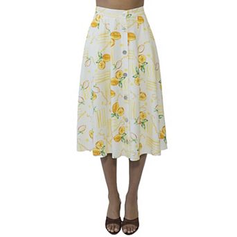 Women's ALEXIA ADMOR Maya Front Button Down Full Midi Skirt