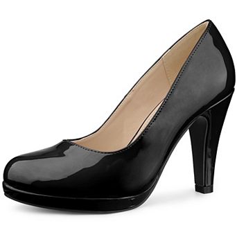 Round Toe Platform Stiletto Heel Pumps for Women