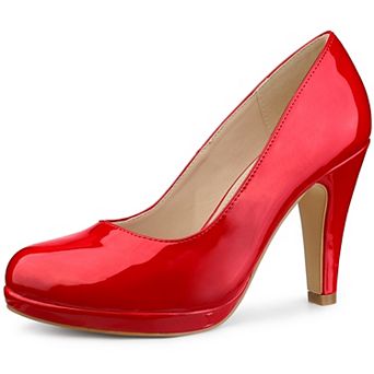 Round Toe Platform Stiletto Heel Pumps for Women