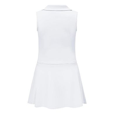 Girls Tennis Golf Outfit Sleeveless Polo V Neck Tank Top and Skorts Sets Sport Skirt with Pockets