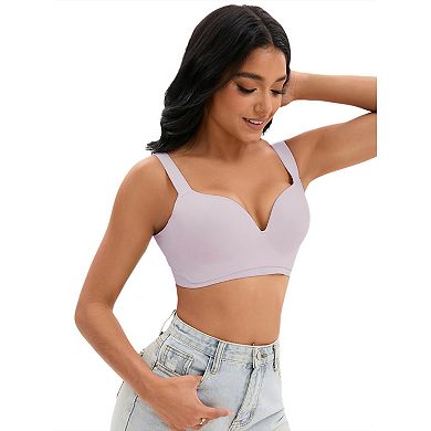 Women's Push Up Wirefree Bras U Back Adjustable Straps Comfort Underwear