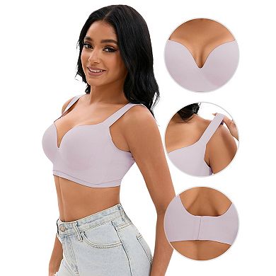 Women's Push Up Wirefree Bras U Back Adjustable Straps Comfort Underwear