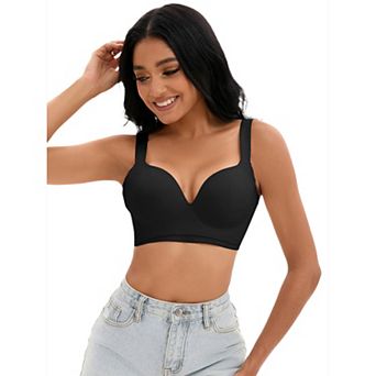 Women's Push Up Wirefree Bras U Back Adjustable Straps Comfort Underwear