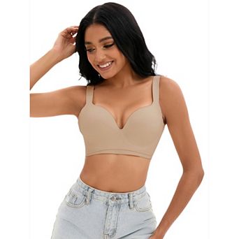 Women's Push Up Wirefree Bras U Back Adjustable Straps Comfort Underwear