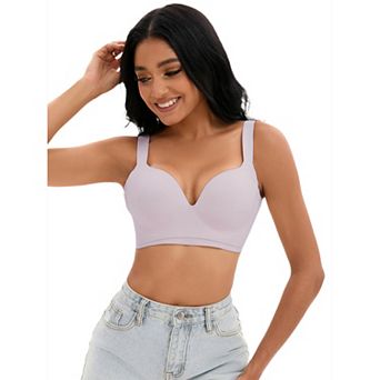 Women's Push Up Wirefree Bras U Back Adjustable Straps Comfort Underwear