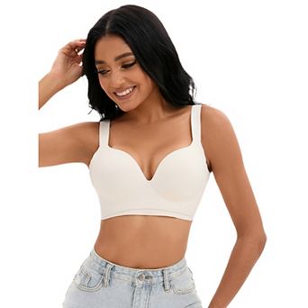 Women's Push Up Wirefree Bras U Back Adjustable Straps Comfort Underwear