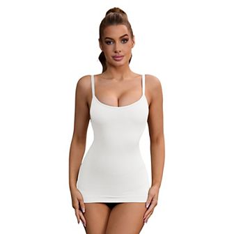 Women's Adjustable Straps Tummy Control Shaper Camisoles Long Slim-Fit No Trace Tank