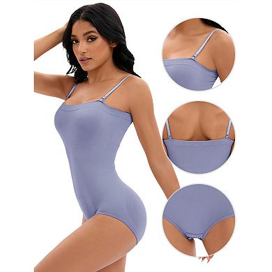 Women's Cami Convertible Straps Slimming Waisted Shapewear Hipon Bottom Hip Lifter Bodysuit