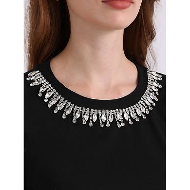 Women's Sparkly Blouse Cocktails Elegant Rhinestone Tops