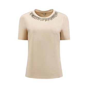 Women's Sparkly Blouse Cocktails Elegant Rhinestone Tops