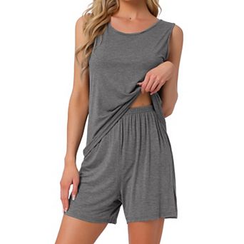 Women's Lounge Set Cotton Sleeveless Pajama Set Tank Top Shorts Soft Sleepwear PJ Set