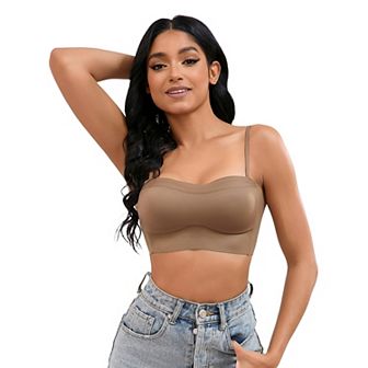 Women's Push Up U Back Adjustable Straps Underwear Full Cup Wirefree Tube Bras