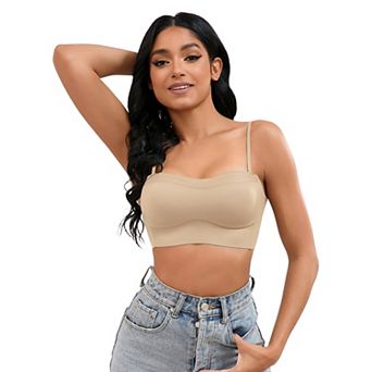 Women's Push Up U Back Adjustable Straps Underwear Full Cup Wirefree Tube Bras