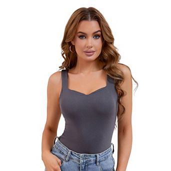 Women's V Neck Tank Tops with Built in Bra Undershirt Base Layer Vest