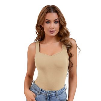 Women's V Neck Tank Tops with Built in Bra Undershirt Base Layer Vest
