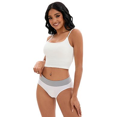 Women's Color-Block No Trace Underwear Mid-Waisted Full Coverage Briefs