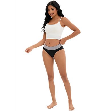Women's Color-Block No Trace Underwear Mid-Waisted Full Coverage Briefs