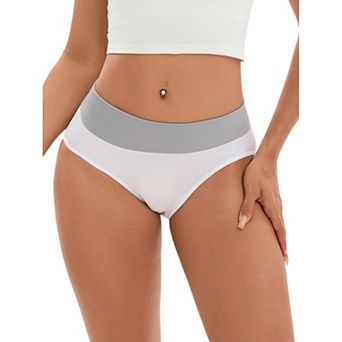 Women's Color-Block No Trace Underwear Mid-Waisted Full Coverage Briefs