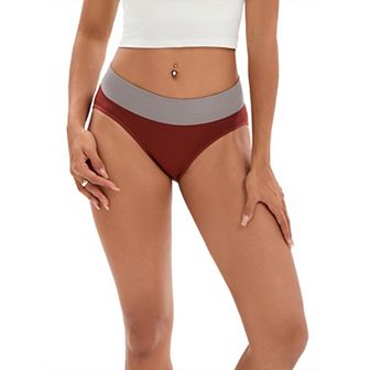 Women's Color-Block No Trace Underwear Mid-Waisted Full Coverage Briefs