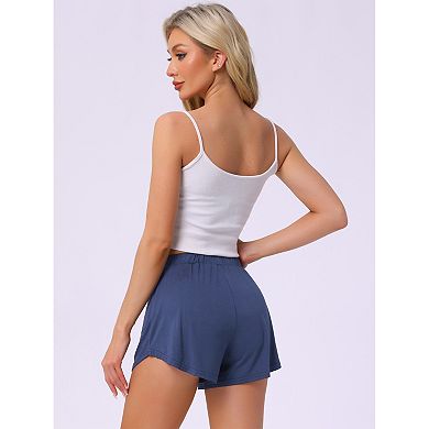 Women's 2-pack Lounge Shorts High Waist Casual Sleepwear Cozy Solid Sleep Pajama Bottoms