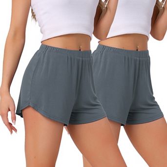 Women's 2-pack Lounge Shorts High Waist Casual Sleepwear Cozy Solid Sleep Pajama Bottoms