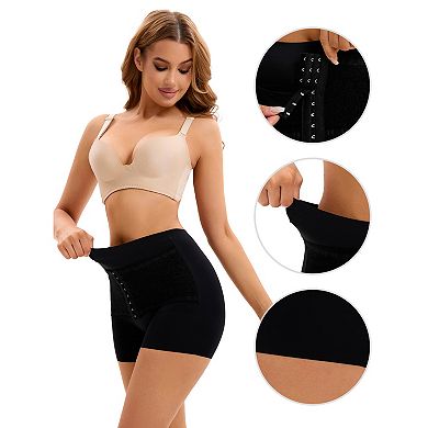 Women's Hip Lifter Tummy Control Panties High Waist Boyshorts with Front Hook Closure