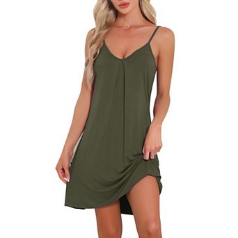 Women's Sleeveless Sleepwear Camisole Nightwear V Neck Nightshirt Pajama Dress Chemise Nightdress