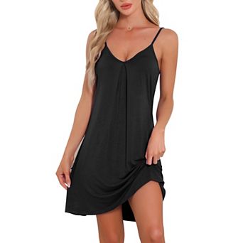 Women's Sleeveless Sleepwear Camisole Nightwear V Neck Nightshirt Pajama Dress Chemise Nightdress