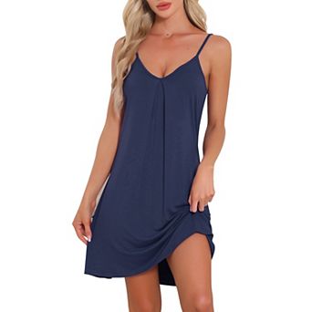 Women's Sleeveless Sleepwear Camisole Nightwear V Neck Nightshirt Pajama Dress Chemise Nightdress