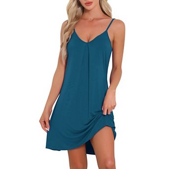 Women's Sleeveless Sleepwear Camisole Nightwear V Neck Nightshirt Pajama Dress Chemise Nightdress