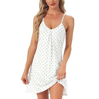Women's Sleeveless Sleepwear Camisole Nightwear V Neck Nightshirt Pajama Dress Chemise Nightdress