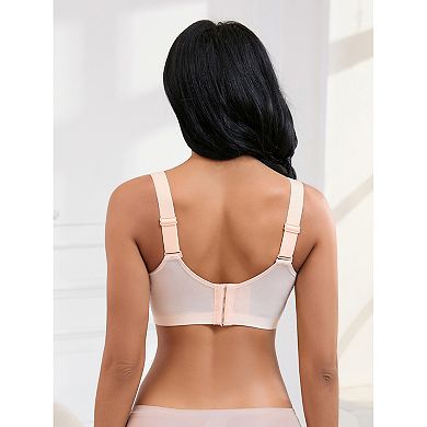 Women's V-Neck Mesh Minimizers Bras Wirefree Adjustable Straps U Back Lingerie