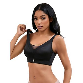Women's V-Neck Mesh Minimizers Bras Wirefree Adjustable Straps U Back Lingerie