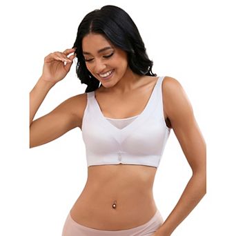 Women's V-Neck Mesh Minimizers Bras Wirefree Adjustable Straps U Back Lingerie