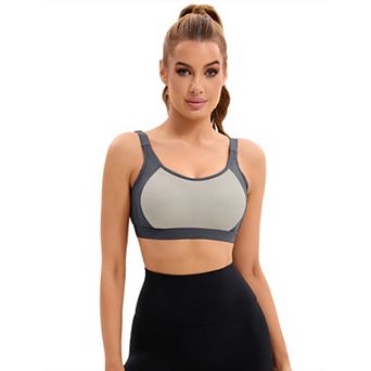 Women's Contrasting Colors Adjustable Straps Workout Bras Fixed Cup U Back Sports Bras